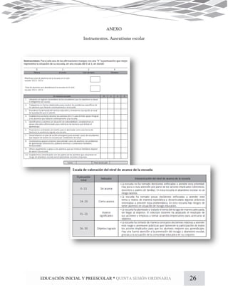 26EDUCACIÓN INICIAL Y PREESCOLAR * QUINTA SESIÓN ORDINARIA
 