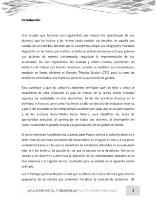 3EDUCACIÓN INICIAL Y PREESCOLAR * QUINTA SESIÓN ORDINARIA
 