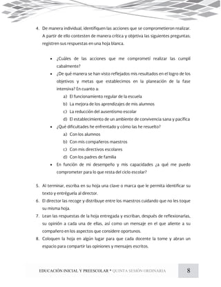 8EDUCACIÓN INICIAL Y PREESCOLAR * QUINTA SESIÓN ORDINARIA




 