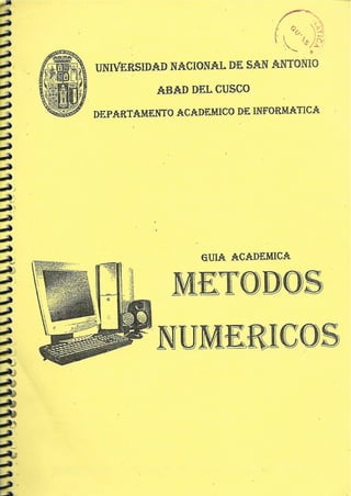Guía académica métodos numéricos UNSAAC