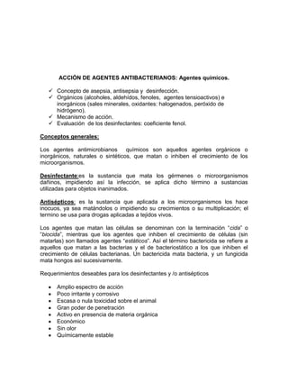 Guía antiséptics y desinectantes de micro | DOCX