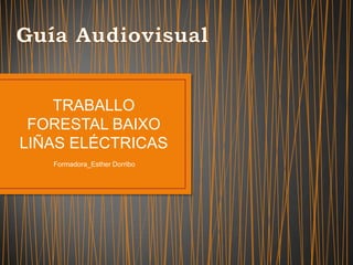 Guía Audiovisual TRABALLO FORESTAL BAIXO LIÑAS ELÉCTRICAS Formadora_EstherDorribo 