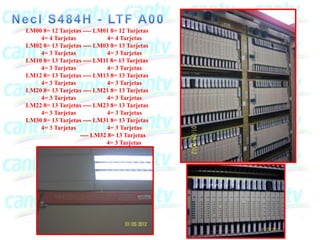 LM00 8= 12 Tarjetas ---- LM01 8= 12 Tarjetas
    4= 4 Tarjetas           4= 4 Tarjetas
LM02 8= 13 Tarjetas ---- LM03 8= 13 Tarjetas
    4= 3 Tarjetas           4= 3 Tarjetas
LM10 8= 13 Tarjetas ---- LM11 8= 13 Tarjetas
    4= 3 Tarjetas           4= 3 Tarjetas
LM12 8= 13 Tarjetas ---- LM13 8= 13 Tarjetas
    4= 3 Tarjetas           4= 3 Tarjetas
LM20 8= 13 Tarjetas ---- LM21 8= 13 Tarjetas
    4= 3 Tarjetas           4= 3 Tarjetas
LM22 8= 13 Tarjetas ---- LM23 8= 13 Tarjetas
    4= 3 Tarjetas           4= 3 Tarjetas
LM30 8= 13 Tarjetas ---- LM31 8= 13 Tarjetas
    4= 3 Tarjetas           4= 3 Tarjetas
                  ---- LM32 8= 13 Tarjetas
                            4= 3 Tarjetas
 