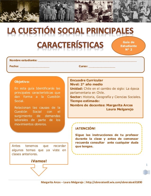 Guía clase 2 cuestion social
