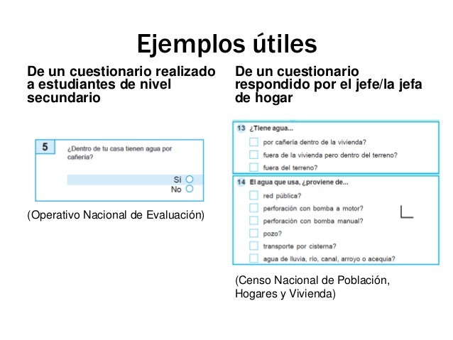 Ejemplos de cuestionarios autoadministrados Ejemplos de cuestionarios autoadministrados