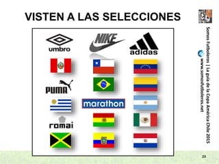 23
VISTEN A LAS SELECCIONES
SomosFutboleros|LaguíadelaCopaAméricaChile2015
www.somosfutboleros.net
 