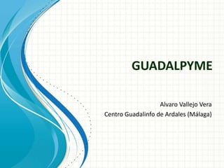 GUADALPYME
Alvaro Vallejo Vera
Centro Guadalinfo de Ardales (Málaga)
 
