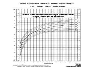 CURVA DE REFERENCIA CIRCUNFERENCIA CRANEANA NIÑOS 0 A 36 MESES
 