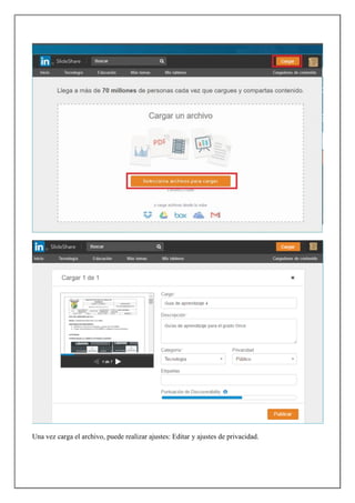 Una vez carga el archivo, puede realizar ajustes: Editar y ajustes de privacidad.
 