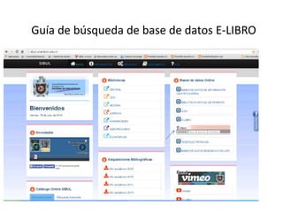 Guía de búsqueda de base de datos E-LIBRO
 