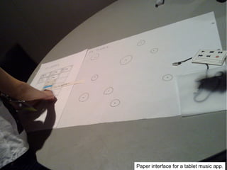 Paper interface for a tablet music app.

 