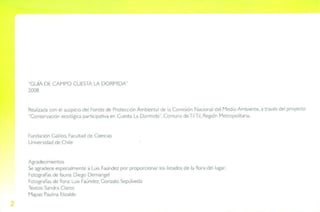 Guía de campo Cuesta La Dormida