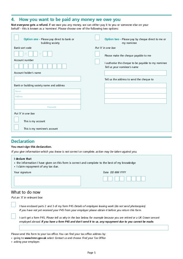 Statement Declaration On P45 - certify letter