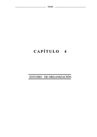 TESIS




  CAPÍTULO         4




ESTUDIO DE ORGANIZACIÓN
 