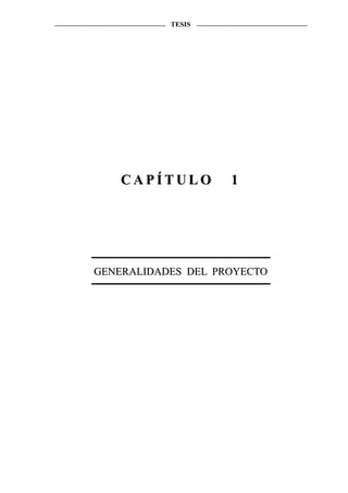 TESIS




    CAPÍTULO        1




GENERALIDADES DEL PROYECTO
 