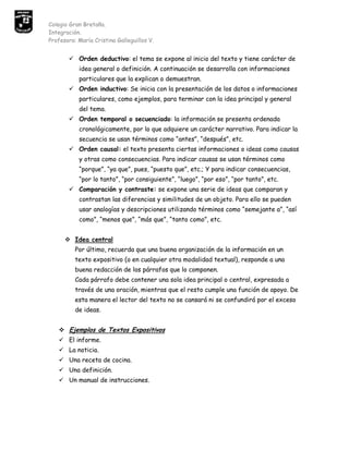 Guía de el discurso expositivo . 2° Medio