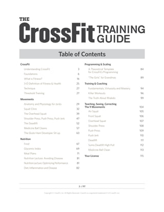 Table of Contents
CrossFit                                                                    Programming & Scaling
   Und...