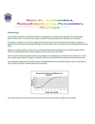 Guía de estadística percentiles, cuartiles, deciles. | PDF