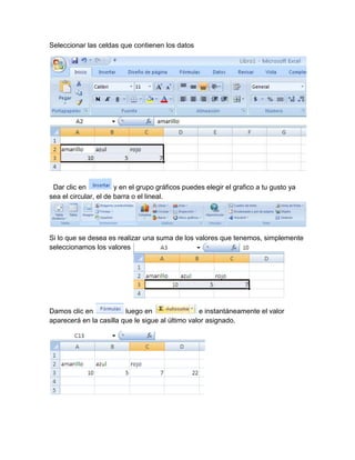 Guía  de excel   para niños de  3 grado