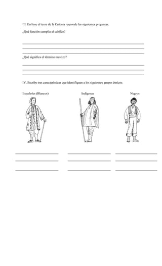 Guía de actividades (La Colonia)