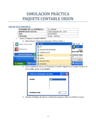 Guía de laboratorio orión(upea administración, 2015) | PDF