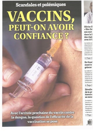 Le courrier de Guadeloupe vaccins avril 2015 