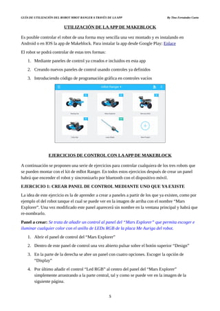 Guía de utilización del robot m bot ranger a traves de la app | PDF