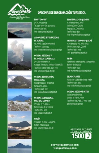 geovisitguatemala.com 
visitguatemala.com 
