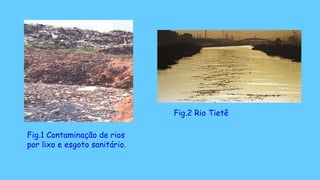 Fig.1 Contaminação de rios
por lixo e esgoto sanitário.
Fig.2 Rio Tietê
 