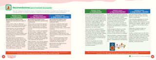 Múltiples formas
de motivación
Múltiples formas
de representación
Múltiples formas
de expresión y acción
Recomendaciones desde la pauta
Proporcionar opciones para captar el
interés:
Habla al niño o niña con diferentes
tonos de voz, variando la duración de los
sonidos, y utiliza expresiones de afecto.
Presta atención a los movimientos del
niño o niña, como estirar el cuerpo,
empujar con las manos al adulto
o intentar levantar la cabeza de la
almohada (en el caso de los bebés), pues
pueden indicar los cambios de posición
que desea realizar.
Recuerda disponer el ambiente con
materiales que te permitan observar las
diferentes formas de exploración de niñas
y niños. Por ejemplo: llévalos a recoger
hojas al parque y aprovecha para que
reconozcan formas y colores, y hagan
preguntas. Invítales a escuchar el canto
de los pájaros y a admirar sus colores,
esto puede atrapar su atención.
Recomendaciones desde la pauta
Proporcionar diferentes opciones para
la percepción:
Utiliza aceites con olores para generar
experiencias sensoriales, que permitan
al niño o niña reconocer su cuerpo y
promover diferentes tipos de respuesta
corporal.
Cántale nanas o arrullos acompañados
de otros sonidos, imágenes u objetos
que permitan la representación de lo
cantado. De esta manera niños y niñas
empezarán a conocer más cosas del
mundo que les rodea. Solicita a padres,
familiares o cuidadores que graben sus
voces realizando este ejercicio.
Utiliza alimentos como papaya, gelatina,
remolacha u otras texturas semisólidas,
para que los niños y las niñas puedan
untarse, lamer, coger, morder, chupar,
tirar y percibir con todo su cuerpo,
permitiéndoles vivir experiencias táctiles,
visuales y gustativas motivadoras.
Recomendaciones desde la pauta
Proporcionar opciones para la
interacción física:
Construye un ambiente donde exista
información multisensorial: sonidos,
móviles, canciones, luces. Puedes
priorizar los colores negro y rojo en estos
materiales.
Crea ambientes que permitan la
participación, la exploración y la
experimentación. Presta atención a las
reacciones de los niños y las niñas ante el
ambiente.
Ten un ambiente organizado, donde
niñas y niños puedan acceder a los
materiales de manera progresiva,
evitando así las distracciones.
Recomendaciones desde la pauta
Proporcionar opciones
para la expresión
y la comunicación:
Para recordar en qué consiste cada pauta y principio puedes remitirte al Cuadro 1 del apartado: Diseño Universal para el
Aprendizaje DUA. ¡No olvides que las pautas y principios se viven en forma conjunta!
Múltiples formas
de motivación
Múltiples formas
de representación
Múltiples formas
de expresión y acción
Los niños y las niñas son seres únicos,
por lo cual es importante identificar en el
grupo tanto los intereses generales como
los particulares, para brindarles opciones
de experiencias que resulten significativas
para todos y todas. Desde el DUA se
promueven ambientes flexibles, que
incluyen espacios para jugar, explorar y
crear de manera individual, en grupos
pequeños o con todo el grupo.
Ten en cuenta las preferencias de los
niños y las niñas en cuanto a materiales.
Por ejemplo, algunos prefieren trabajar
con colores en vez de usar algún material
viscoso como el colbón. Como una
mala experiencia sensorial puede afectar
su interés de explorar, es importante que
todo sea progresivo.
Aclara las inquietudes de los niños
y niñas para mantener su atención
y motivación en el desarrollo de la
actividad propuesta.
Brinda opciones para que los niños y las
niñas se cuestionen sobre las experiencias
propuestas. Por ejemplo, mientras
exploran figuras de dinosaurios, puedes
escuchar sus preguntas espontáneas
y motivarles a hacer otras que les
lleven a conocer mucho más sobre los
dinosaurios: los lugares que habitaron,
las formas de alimentación, sus tamaños
y colores, etc.
Puedes apoyarte en figuras concretas,
objetos en 3D, fotografías, dibujos,
audios, videos y cuentos, entre otros
recursos, lo más cercanos a su realidad.
Algunas maestras y maestros se apoyan
en las TIC para grabar audios o videos
con las niñas y niños, hacer esquemas y
dibujos, o presentar fotos y pictogramas,
etc.
Usa información auditiva y táctil que
beneficie a todos los niños y las niñas
desde su singularidad.
Crea ambientes pedagógicos a ras de
suelo. Incorpora elementos sonoros,
táctiles, blandos, duros, ásperos y suaves,
utilizando lija, algodón, pegante, aserrín,
etc., y déjalos al alcance de las niñas y
los niños.
Obsérvales e interactúa según sus
reacciones gestuales, sonoras o
corporales.
Mantén conversaciones con cada niño o
niña. Recuerda que, cuando son bebés,
mediante el balbuceo están interactuado
contigo. Escúchales y responde a sus
expresiones, verás cómo se produce un
diálogo en el que se toman turnos y se
expresan muchas emociones.
Para recordar en qué consiste cada pauta y principio puedes remitirte al Cuadro 1 del apartado: Diseño Universal para el
Aprendizaje DUA. ¡No olvides que las pautas y principios se viven en forma conjunta!
		Recomendaciones para el momento de proyectar
Para este momento te presentamos primero recomendaciones inspiradas en las pautas que se derivan de los tres
principios del DUA. Te invitamos a tenerlas en cuenta en el momento que proyectes tu práctica pedagógica.
6. Audios familiares
44 45
juntos
Explorando
desde el Diseño Universal para
el Aprendizaje y los ajustes
razonables
Aportes del DUA a la práctica pedagógica
 