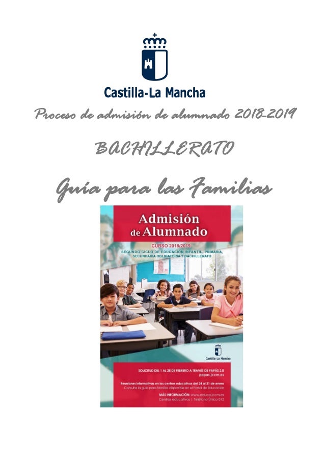 Guia Familias Solicitud Plaza Bachillerato 2018 Jccm