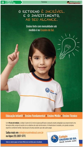 1ª QUINZENA DE 
SETEMBRO DE 2014 
Feminina 
