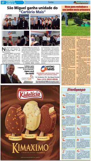 Dicas para revitalizar o 
seu jardim nesta primavera 
Libra 
A Lua entra em Touro 
e faz um tenso aspecto 
com Saturno, mexendo 
com suas emoções e tornando- 
-as mas difíceis. Um aconte-cimento 
pode chatear você 
neste dia. Procure não levar suas 
emoções muito a sério, pois essa 
energia é passageira. 
Escorpião 
A Lua entra em Touro 
e, em tenso aspecto 
com Saturno, vai movimentar 
seus relacionamentos, tornando 
sua visão sobre eles mais séria 
e mais responsável. É possível 
que você seja obrigado a tomar 
uma decisão definitiva. 
Sagitário 
A Lua entra em Touro 
e, em tenso aspecto 
com Saturno, pode tra-zer 
uma pequena dificuldade 
ou obstáculo a um projeto de 
trabalho. Não se deixe levar pelo 
pessimismo, pois essa energia é 
passageira. 
Capricórnio 
A Lua entra em Touro 
e, em tenso aspecto 
com Saturno, pode 
mostrar um problema mais 
sério em seu romance. Hoje o 
dia pede uma escolha que pode 
pedir maior responsabilidade 
de sua parte. 
Aquário 
A Lua entra em Touro e 
imediatamente faz um 
tenso aspecto com Escorpião, 
trazendo à tona uma dificulda-de 
em lidar com a carreira e as 
responsabilidades domésticas 
ao mesmo tempo. Você precisa 
aprender a equilibrar. 
Peixes 
A Lua entra em Touro 
e, em tenso aspecto 
com Saturno, vai deixar seu 
coração mais fechado e você 
mais pessimista. Procure não 
se deixar levar por pensamentos 
negativos, pois essa energia é 
passageira. 
Áries 
A Lua entra em Touro 
e faz um tenso aspecto 
com Saturno, tornando 
seu dia mais tenso e preocupado 
com questões relacionadas às 
suas finanças e investimentos. 
Pode ser um ótimo dia para rever 
ganhos e gastos e reorganizar 
seu dinheiro. 
Touro 
A Lua entra em seu 
signo e imediatamen-te 
faz um tenso as-pecto 
com Saturno, 
tornando seu dia meio tenso e 
você, mais sério e introspectivo. 
Dia ótimo para rever a validade 
real de um relacionamento de 
amor. 
Gêmeos 
A Lua entra em Touro e 
você fica mais fecha-do 
em seu mundo particular. O 
trabalho pode ser seu grande 
aliado e ajudar no equilíbrio 
de sua energia. Um pequeno 
desequilíbrio da saúde pode 
acontecer, mas nada sério. 
Câncer 
A Lua entra em Touro 
e faz um tenso aspec-to 
com Saturno. Você 
pode ter um pequeno e passa-geiro 
problema na finalização ou 
na entrega de um projeto ou na 
assinatura de um contrato. Um 
amigo pode estar precisando de 
sua ajuda. 
Leão 
A Lua entra em Touro 
e imediatamente faz 
um tenso aspecto com 
Saturno, trazendo uma pequena 
dificuldade em um projeto de 
carreira. Faça o que for neces-sário 
sem estresse, pois essa 
energia é estruturadora, mas 
passageira. 
Virgem 
A Lua entra em Touro 
e, em tenso aspecto 
com Saturno, pode 
trazer certo pessimismo com 
relação a um projeto. Um pro-blema 
com uma pessoa estran-geira 
ou um questionamento 
sobre Deus e a espiritualidade. 
1ª QUINZENA DE 
OUTUBRO DE 2014 
Eventos 
O início da primavera é o 
período ideal para a manuten-ção 
das áreas verdes. Com a 
mudança do clima, as plantas 
precisam de alguns cuidados 
especiais para que consigam 
florescer durante toda a esta-ção. 
A seguir, confira as dicas 
para que o seu jardim floresça 
forte e cheio de vida durante 
toda a primavera. 
1- Limpar, soprar e rastelar 
O primeiro passo é limpar 
todos os restos de folhas, ga-lhos, 
pinhas e outros detritos 
que caem e são deixados pelas 
outras estações, para dar aos 
gramados e aos canteiros uma 
chance de respirarem. A folha 
ocasional não constitui um pe-rigo, 
mas pilhas ou camadas de 
folhas podem prejudicar a ae-ração 
da grama ou até fazê-la 
se decompor. Use um soprador 
de folhas para isso. 
2- Limpar as ervas daninhas 
e arejar o solo 
Livre-se de todas as ervas 
daninhas o mais cedo possível, 
antes que o sol acelere o cres-cimento 
delas. Também não 
se esqueça de cortar as folhas 
secas, as gramas altas e fique 
atento para não prejudicar os 
caules das plantas, pois isso 
pode danificar as raízes. Não 
deixe também de descompac-tar 
o solo, isso faz com que o 
oxigênio atinja as raízes das 
plantas e, ao mesmo tempo, 
dê uma melhor aparência ao 
canteiro. 
3- Podar as árvores 
Se você tem árvores frutífe-ras, 
lembre-se que elas neces-sitam 
de podas, assim ficarão 
mais saudáveis para acolher os 
frutos. Uma árvore frutífera é 
podada em cinco etapas: 
1. Retire os ramos mortos 
(às vezes isso pode ser a única 
coisa que você tem de fazer); 
2. Remova os ramos do 
cruzamento, ou seja, os galhos 
que encostam uns nos outros; 
3. Remova caules e ramos 
que apontam para cima em 
linha reta; 
4. Remova todos os ramos 
apontando para dentro, para o 
tronco da árvore; 
5. Se necessário, deixe a 
árvore menos espessa. 
4- Aparar as cercas-vivas 
A melhor maneira de se 
obter uma boa cobertura para 
as cercas vivas começa com 
os podadores. A vegetação, 
que torna a paisagem mais 
harmoniosa, deve ser cortada 
durante o início da primavera. 
5- Cortar o gramado 
O gramado precisa de tem-po 
para se recuperar após as 
outras estações. Lembre-se de 
não cortar a grama muito curta 
nas primeiras vezes. Com uma 
altura de 5 a 9 cm, você terá um 
gramado padrão e com uma 
bonita aparência. 
 