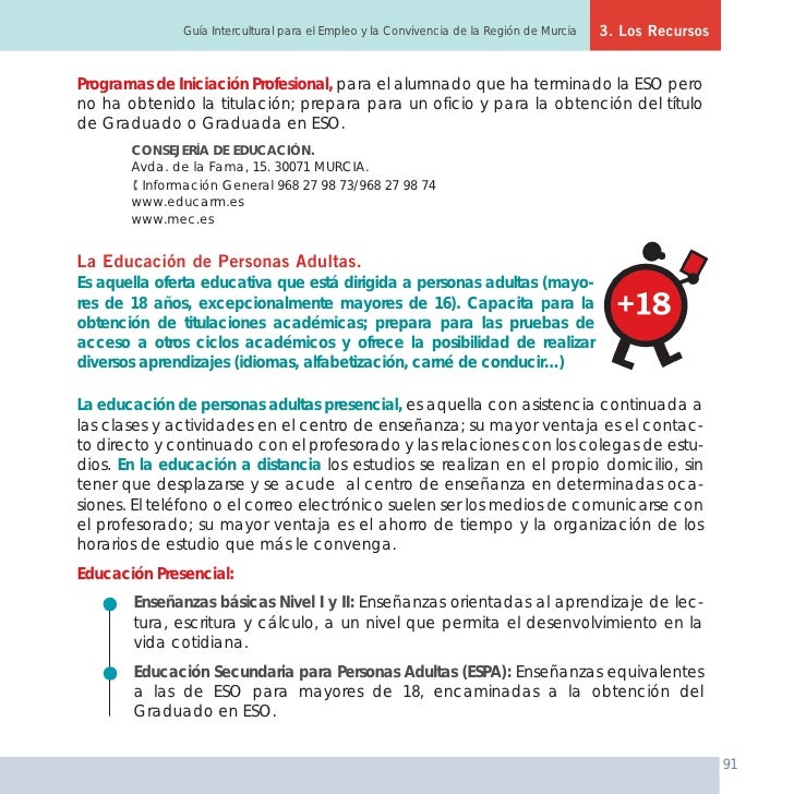 Guia Intercultural Para El Empleo Y La Convivencia De La Region De Mu