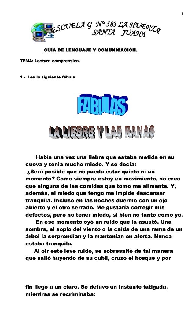 Guía La Liebre Y Las Ranas