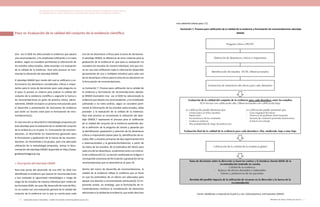 Actualización de la Guía Metodológica para la elaboración de Guías de Atención Integral en el Sistema General
de Seguridad Social en Salud Colombiano en sus componentes Guía de Práctica y Evaluación Económica,
Ministerio de Salud y Protección Social | 111110 FUNDACIÓN SANTA FE DE BOGOTÁ – CENTRO DE ESTUDIOS E INVESTIGACIÓN EN SALUD 2014
Paso 10. Evaluación de la calidad del conjunto de la evidencia científica
Una vez el GDG ha seleccionado la evidencia que basará
una recomendación, y ha sintetizado (utilizando o no meta
análisis, según se considere pertinente) la información de
los estudios seleccionados, debe proceder a la evaluación
de la calidad de la evidencia. Para este proceso se reco-
mienda la utilización del abordaje GRADE.
El abordaje GRADE (por medio del cual se calificaron y se-
leccionaron los desenlaces considerados críticos e impor-
tantes para la toma de decisiones para cada pregunta en
el paso 5) provee un sistema para evaluar la calidad del
conjunto de la evidencia científica y asignarle la fuerza a
las recomendaciones en guías de práctica clínica; adicio-
nalmente, GRADE incorpora un proceso estructurado para
el desarrollo y presentación de resúmenes de evidencia
que serán un insumo clave para la formulación de reco-
mendaciones(1).
En esta sección se describirá la metodología propuesta por
este abordaje para la evaluación de la calidad del conjunto
de la evidencia y en el paso 11, Formulación de recomen-
daciones, se describirán los lineamientos generales para
la formulación y graduación de la fuerza de las recomen-
daciones. Se recomienda a los grupos, para una adecuada
utilización de la metodología propuesta, revisar la docu-
mentación del abordaje GRADE disponible en http://www.
gradeworkinggroup.org.
1. Descripción del abordaje GRADE
Para este punto del desarrollo de una GPC los GDG han
identificado la evidencia que basará las recomendaciones
y han evaluado la rigurosidad metodológica o riesgo de
sesgo de los estudios de manera individual (por medio de
los formatos SIGN, ver paso 9B, desarrollo de novo de RSL),
no se cuenta con una evaluación general de la calidad del
conjunto de la evidencia con la que se cuenta para cada
uno de los desenlaces críticos para la toma de decisiones.
El abordaje GRADE se diferencia de otros sistemas para la
graduación de la evidencia en que para su evaluación no
considera los estudios de manera individual, sino que reú-
ne en una sola calificación toda la información disponible
(proveniente de uno o múltiples estudios) para cada uno
de los desenlaces críticos para la toma de las decisiones en
la formulación de recomendaciones.
La Ilustración 7. Proceso para calificación de la calidad de
la evidencia y formulación de recomendaciones aborda-
je GRADE.Ilustración Una vez el GDG ha seleccionado la
evidencia que basará una recomendación, y ha sintetizado
(utilizando o no meta análisis, según se considere perti-
nente) la información de los estudios seleccionados, debe
proceder a la evaluación de la calidad de la evidencia.
Para este proceso se recomienda la utilización del abor-
daje GRADE.7 representa el proceso para la calificación
de la calidad del conjunto de la evidencia partiendo des-
de la definición de la pregunta de interés y pasando por
la identificación, graduación y selección de los desenlaces
críticos e importantes (véase paso 5), identificación de es-
tudios (RSL o estudios primarios de tipo experimental-ECA
u observacionales) y la generación/selección, a partir de
los datos de los estudios, de el estimativo del efecto para
cada uno de los desenlaces, usualmente junto a su interva-
lo de confianza (IC) (1). La sección sombreada en la figura 1
corresponde al proceso de formulación y graduación de las
recomendaciones que se describirá en el paso 10.
Dentro del marco de desarrollo de recomendaciones, la
calidad de la evidencia refleja la confianza que se tiene
en que los estimativos de un efecto son adecuados para
apoyar una decisión o recomendación particular(2). Es im-
portante anotar, sin embargo, que la formulación de re-
comendaciones involucra la consideración de elementos
adicionales a la calidad de la evidencia, que serán descritos
mas adelante (véase paso 11).
Ilustración 7. Proceso para calificación de la calidad de la evidencia y formulación de recomendaciones abordaje
GRADE.
Fuente: Modificado y traducido de Guyatt G y cols. (1)Development, and Evaluation (GRADE.
 