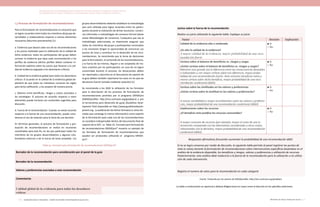 Actualización de la Guía Metodológica para la elaboración de Guías de Atención Integral en el Sistema General
de Seguridad Social en Salud Colombiano en sus componentes Guía de Práctica y Evaluación Económica,
Ministerio de Salud y Protección Social | 123122 FUNDACIÓN SANTA FE DE BOGOTÁ – CENTRO DE ESTUDIOS E INVESTIGACIÓN EN SALUD 2014
1.3 Proceso de formulación de recomendaciones
Para la formulación de recomendaciones es necesario que
se logren acuerdos entre todos los miembros del grupo de-
sarrollador y colaboradores respecto a ciertos elementos
necesarios (descritos previamente) (1):
a. Evidencia que basará cada una de las recomendaciones
y los juicios realizados para la calificación de la calidad de
dicha evidencia: todos los participantes del grupo deben
conocer la evidencia que basa cada recomendación y los
perfiles de evidencia (dichos perfiles deben contener in-
formación explícita sobre los juicios que llevaron a la cali-
dad de evidencia asignada a los desenlaces críticos).
b. Calidad de la evidencia global para todos los desenlaces
críticos: El acuerdo en la calidad de la evidencia global de-
penderá de que todos los individuos conozcan las reglas
para dicha calificación, y las acepten de manera previa.
c. Balance entre beneficios, riesgos y costos asociados a
las estrategias: El proceso de acuerdo respecto a estos
elementos puede iniciarse con contenidos sugeridos para
discusión.
d. Fuerza de la recomendación: Cuando no existe acuerdo
respecto a la fuerza de una recomendación, puede consi-
derarse el uso de votación para la toma de una decisión.
En términos generales, el proceso de formulación y gra-
duación de recomendaciones se realiza en reuniones
coordinadas para este fin, en las que participan todos los
miembros de los grupos desarrolladores y algunos cola-
boradores externos o de la fuerza de tarea ampliada. Los
Juicios sobre la fuerza de la recomendación
Realice un juicio utilizando la siguiente tabla. Explique su juicio
Factor Decisión Explicación
Calidad de la evidencia alta o moderada
¿Es alta la calidad de la evidencia?
A mayor calidad de la evidencia, mayor probabilidad de una reco-
mendación fuerte
■ Si
□ No
Certeza sobre el balance de beneficios vs. riesgos y cargas
¿Existe certeza sobre el balance de beneficios vs. riesgos y cargas?
Mientras mas grande sea la diferencia entre las consecuencias deseables
e indeseables y con mayor certeza sobre esa diferencia, mayor proba-
bilidad de una recomendación fuerte. Ante menores beneficios netos y
menor certeza sobre dicho beneficio, mayor probabilidad de una reco-
mendación condicional (débil).
■ Si
□ No
Certeza sobre las similitudes en los valores y preferencias
¿Existe certeza sobre la similitud en los valores y preferencias?
A menor variabilidad o mayor incertidumbre sobre los valores y preferen-
cias, mayor probabilidad de una recomendación condicional (débil).
■ Si
□ No
Implicaciones sobre los recursos
¿El beneficio neto justifica los recursos consumidos?
A mayor consumo de recursos (por ejemplo, mayor el costo de una in-
tervención comparada con las alternativas consideradas y otros costos
relacionados con la decisión), mayor probabilidad de una recomendación
condicional (débil).
■ Si
□ No
Respuestas afirmativas frecuentes aumentan la probabilidad de una recomendación débil.
Si no se logra consenso por medio de discusión, la siguiente tabla permite al panel registrar los puntos de
vista (o votos) durante la formulación de recomendaciones sobre intervenciones específicas basándose en el
análisis de la evidencia disponible, los beneficios y riesgos, valores y preferencias y utilización de recursos.
Posteriormente, este análisis debe traducirse a la fuerza de la recomendación para la utilización o no utiliza-
ción de cada intervención.
Registre el numero de votos para la recomendación en cada categoría
Fuente: Traducido por los autores de GRADEprofiler, http://ims.cochrane.org/gradepro
La tabla a continuación es opcional y deberá diligenciarse en casos como el descrito en los párrafos anteriores.
grupos desarrolladores deberán establecer la metodología
que será utilizada para lograr acuerdos entre los partici-
pantes durante la realización de dichas reuniones: consen-
sos informales o metodologías de consenso formal (véase
anexo Metodologías de consenso). Cualquiera que sea la
metodología seleccionada, es importante asegurar que
todos los miembros del grupo y participantes convocados
a las reuniones tengan la oportunidad de comunicar sus
puntos de vista y contribuir en el desarrollo de las reco-
mendaciones. Se recomienda que la toma de decisiones
para la formulación, el contenido de las recomendaciones,
y la fuerza de las mismas, lleguen a ser aceptados de ma-
nera unánime por los participantes; en caso de no lograr
unanimidad durante el proceso, los desacuerdos deben
ser reportados y descritos en el documento de soporte de
la guía (deben también reportarse los casos en los que las
decisiones fueron tomada mediante votación) (1).
Se recomienda a los GDG la utilización de los formatos
para la descripción de los procesos de formulación de
recomendaciones provistos por el programa GRADEpro
(GRADEprofiler, http://ims.cochrane.org/gradepro) o por
la herramienta para desarrollo de guías (Guideline Deve-
lopment Tool) disponible en http://www.guidelinedevelo-
pment.org. La publicación de dichos formatos (u otros for-
matos que contenga la misma información) como soporte
de la formulación para cada una de las recomendaciones
se considera indispensable dentro del documento final de
soporte de la GPC. La Tabla 33. Formato para formulación
de recomendaciones GRADEpro® muestra un ejemplo de
los formatos de formulación de recomendaciones que
pueden ser producidos utilizando el programa GRADE-
pro®.
Tabla 33. Formato para formulación de recomendaciones GRADEpro®
Borrador de la recomendación para consideración por el panel de la guía
Borrador de la recomendación
Valores y preferencias asociados a esta recomendación
Comentarios
Calidad global de la evidencia para todos los desenlaces
críticos
 