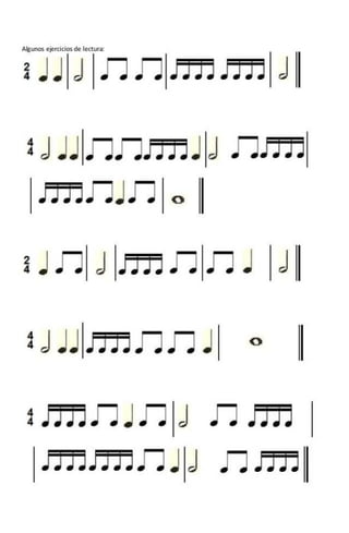 Guía nº1. Lectura Musical. Lectura de ritmos en compases simples. | PDF