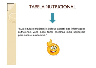 TABELA NUTRICIONAL
 
