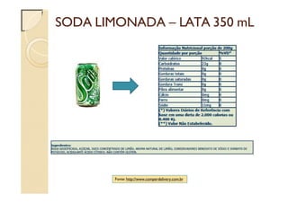 SODA LIMONADA – LATA 350 mL
Fonte: http://www.comperdelivery.com.br
 