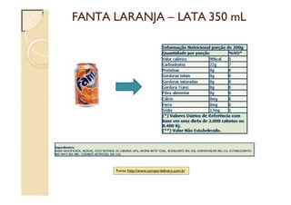 FANTA LARANJA – LATA 350 mL
Fonte: http://www.comperdelivery.com.br
 