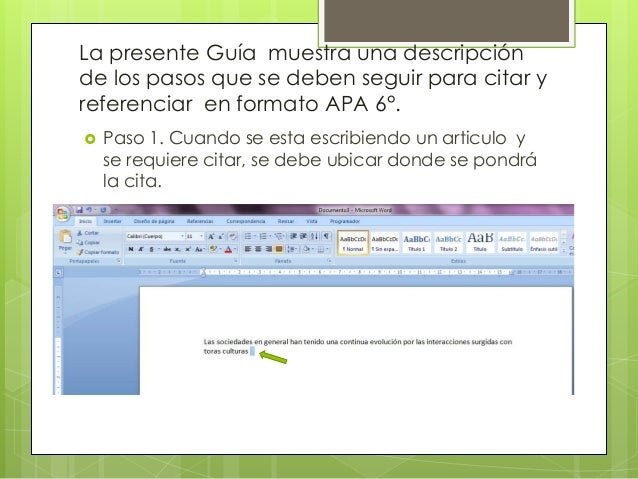Resultado de imagen para paso a paso referenciar formato apa