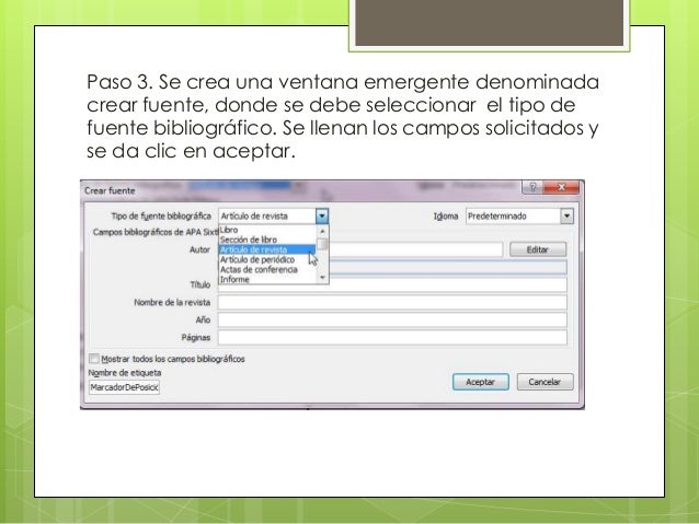 Resultado de imagen para paso a paso referenciar formato apa
