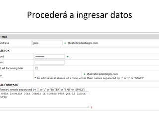 Procederá a ingresar datos
 