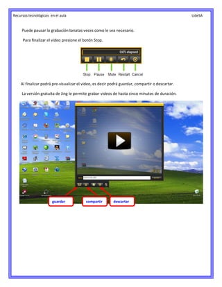 Jing Program Guía para descargar y utilizar el programa jing | PDF