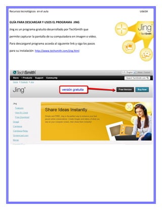 Jing Program Guía para descargar y utilizar el programa jing | PDF