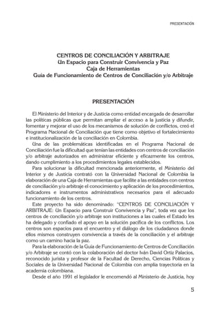 Guía para la creación de centros de conciliación y o arbitraje (Minju…
