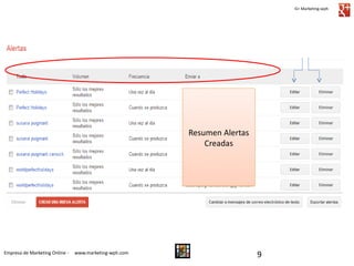 G+ Marketing-wph

Resumen Alertas
Creadas

Empresa de Marketing Online -

www.marketing-wph.com

9

 