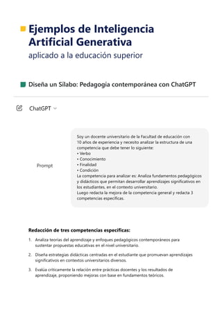 Guía para el uso de la Inteligencia Artificial generativa para docentes ...