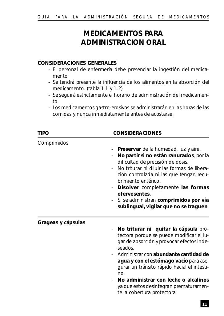 Guía para la administración segura de medicamentos Guía para la administración segura de medicamentos